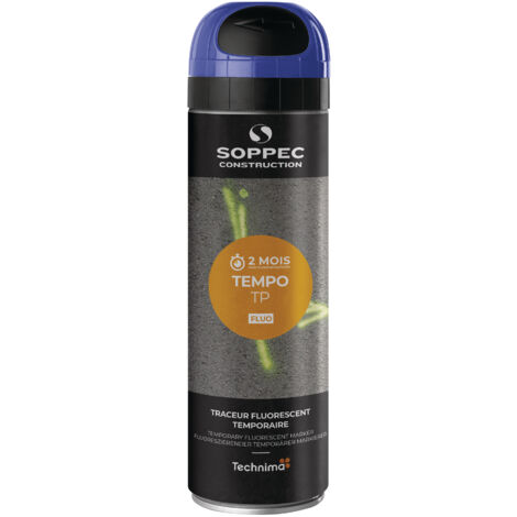 Bombe peinture temporaire TEMPO TP Bleu (500 ml) - 141619 - Soppec (1/3)