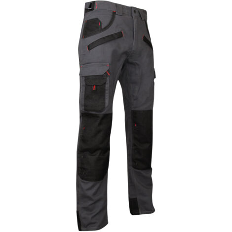 Pantalon de travail multipoches à genouillères Gris/Noir - 1261 ARGILE - LMA - taille 64