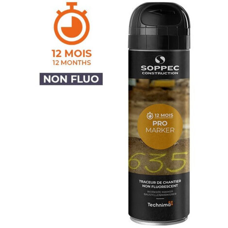 Bombe peinture chantier PROMARKER Noir (500 ml) - 141503 - Soppec