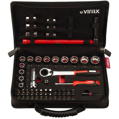 Virax – Coffret clé et douilles Plombi'Box 51 outils – Clé spéciale écrou de robinet – Accès facile aux écrous sur longues tiges filetées (1/10)