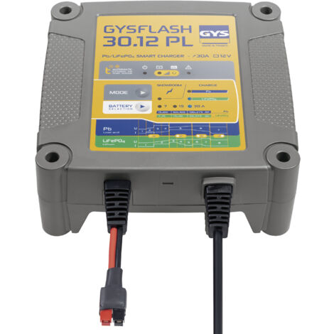GYS – Chargeur automatique 29668 30A pour batteries plomb-acide et lithium – Modes Pb/LiFePO4 – Câble 2m – Protection contre surcharges - Q768202 (1/7)