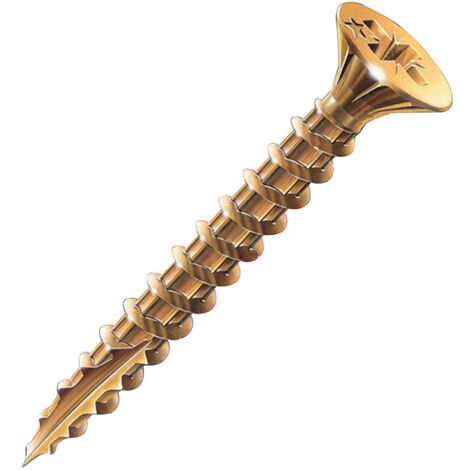 Vis à bois agglomérés Pozidrive acier bichromaté 6X70/45 boîte de 150 - ROCKET - 351400026237