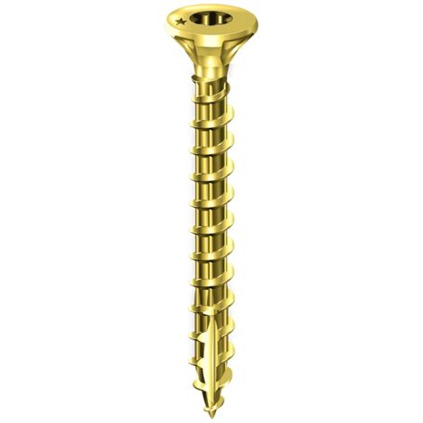 Vis bois 3,5x25 tête fraisée Etoile acier bichromaté filetage total (Bte de 500) - Rocket