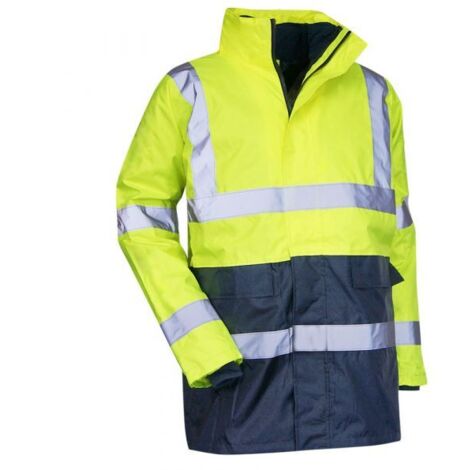 Parka 4 en1 haute visibilité Jaune Fluo/Marine PREVENTION - 5002 - LMA - taille 3XL
