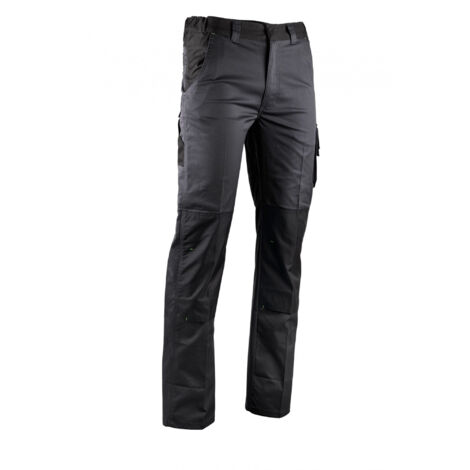 Pantalon stretch bicolore gris/noir avec poches genouillères - LMA - VULCAIN 40 (1/5)