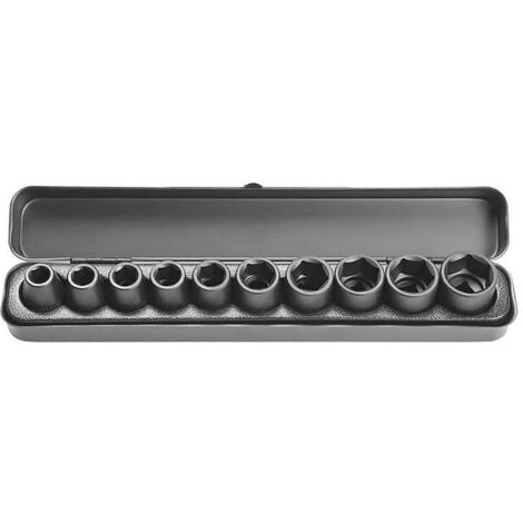 Hitachi – Coffret de 10 douilles à choc 38mm – Diamètre 10-11-12-13-14-17-19-21-22-24mm – Bague + goupille Type 1 et Type 2 – 751879
