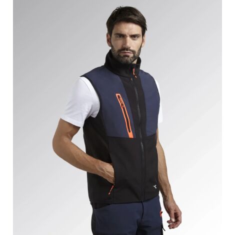 Gilet de travail sans manches VEST SOFTSHELL HYBRID Noir/Bleu nuit - 702.180066C4725 - Diadora - taille 2XL (1/5)