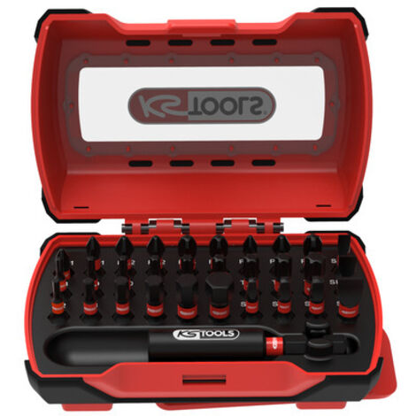 KS Tools - Mini coffret d'embouts de vissage à chocs - embouts visseuse 1/4" L.25 mm - coffret d'embouts vissage 31 pièces - 515.2301F