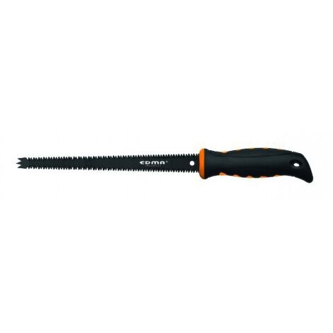 Edma – Scie à guichet pour bois dur – Lame 250 mm double denture – Coupe précise pour béton cellulaire et plaques de plâtre – Pointe trident (1/9)