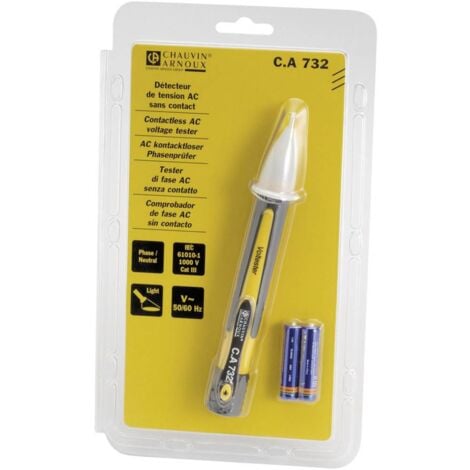Stylo détecteur de tension AC sans contact + lampe LED CA 732 - P01191745Z - Chauvin Arnoux