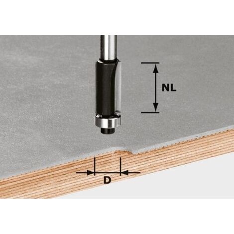 Fraise à affleurer HW 8mm – Roulement inférieur pour affleurage précis – Pour bois dur et teck – Coffret de fraises Festool