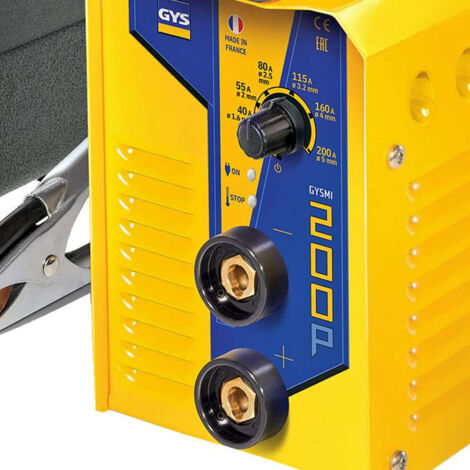 Poste à Souder GYSMI E200FV - MMA 200A, TIG DC Lift, Numérique, 110-230V, Valise Incluse, Pour Acier, Fonte, Inox Jusqu’à 10mm