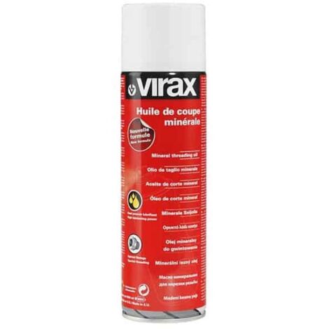 Virax – Huile de coupe minérale en aérosol 500ml – Lubrification haute performance pour filetage – 110200