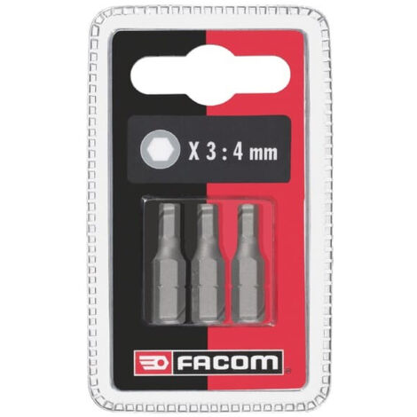 Lot de 3 embouts de vissage 6 pans (4 - 5 - 6 mm) - Facom (1/3)