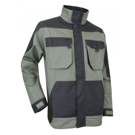 Blouson bicolore col montant et multipoches Kaki/Gris nuit - 2141 PIOCHE - LMA - taille L (1/3)