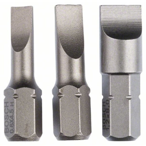 Pack 3 Embouts de vissage extra-dure S0,6x4.5 S0.8x5.5 S1.2x8 longueur 25 mm - 2607001750 - Bosch (1/2)