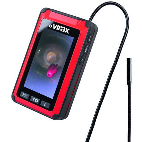 Virax – Caméra d'inspection 5-en-1 étanche IP67 – Flexible 105 cm avec rayon de courbure 30mm – Télémètre laser jusqu'à 20m – 294200