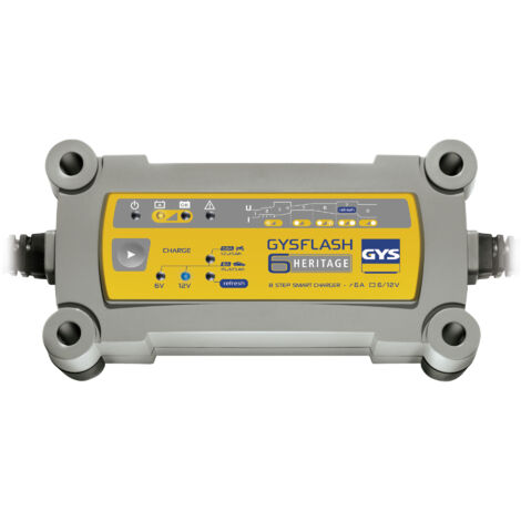 GYS – Chargeur automatique 12V 6A 29538 – Charge rapide pour batteries 1.2 à 15Ah – Fonction Refresh et protection IP65 - X985951 (1/7)