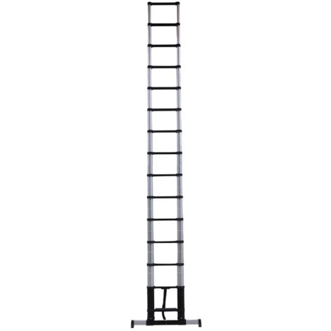 Tubesca Comabi – Échelle télescopique 5.30M 15 marches alu 94844 – Stabilisateurs télescopiques – Norme EN 131-6 classe professionnelle