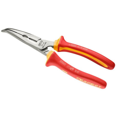 Facom – Pince demi-rondes isolée 1000V VDE 160mm – Becs fins striés pour accès dans espaces confinés – Poignée ergonomique pour confort