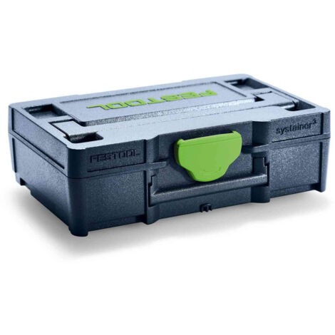 Festool – Caisse de transport Systainer SYS3 XXS 205399 – Dimensions 66 x 105 x 31 mm – Plastique ABS – Poignée fonctionnelle T-LOC (1/6)