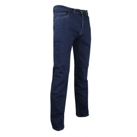 LMA – Pantalon de jardinage en jean bleu denim – Taille 40 – 98% coton, 2% élasthanne – 4 poches pratiques pour rangement (1/4)
