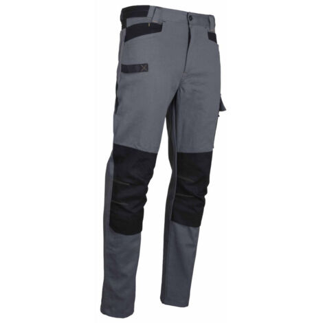 Pantalon bicolore multipoches Gris/Noir - 1673 PONCE - LMA - taille 38 (1/4)
