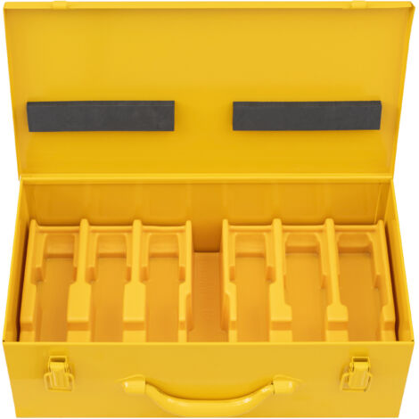 Rems – Coffret métallique de rangement pour 6 mâchoires à sertir – Boîtier en acier avec insert pour pinces et compartiment coupe-tube jusqu'à 42mm