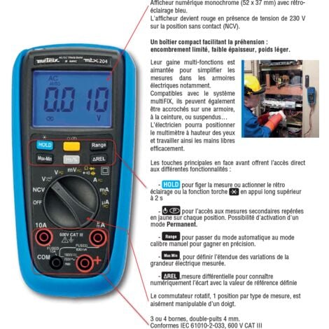 Multimètre TRMS 4000 points AC/DC - MTX 202-Z - Metrix
