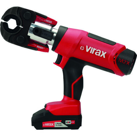 Virax – Pince à sertir électroportative 20 kN – Capacité Cuivre Ø 28 mm / Multicouches Ø 40 mm – Connectivité Bluetooth – Anneau lumineux de charge