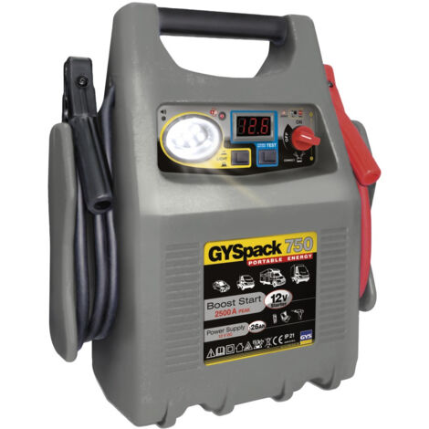 GYS – Démarreur autonome Booster 26179 – Courant de démarrage 750A – Batterie 28Ah – Alimentation 12V pour appareils électriques (1/7)