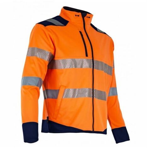LMA – Veste polaire haute visibilité – Col montant – Bandes rétroréfléchissantes – 2 poches basses – Taille 3
