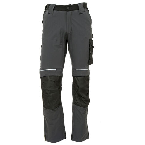 Pantalon de travail U-Power Atom U-4 stretch - M - Gris foncé (1/5)