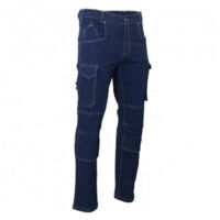 LMA – Jean denim stretch bleu – Poche cuisse – Coupe ajustée – Norme EN 14404 niveau 1 – 407 g/m² – Taille 38