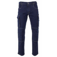 LMA – Pantalon de travail en jean avec poches genouillères – 2 poches cuisses à soufflet – Braguette zippée – Taille 44