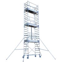 Tubesca Comabi – Échafaudage roulant aluminium 3m – Hauteur de travail 7,85m – Charge max 200kg/m² – Montage rapide – 22403630