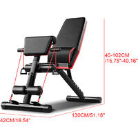 Adjustable Weight Bench 42*130*(40-102)cm BLACK Foldable Gym Bench Full Body Workout