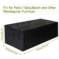 Outdoor Garden Patio Furniture Cover 600D Oxford Waterproof w/ Bag 180*120*74cm