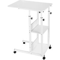Wheel Removable Laptop Desk Computer Table Stand Adjustable white