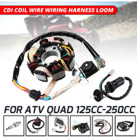 Quad Electric Spark plug Switch Razor CDI Coil Wire Harness For 125cc-250cc
