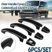 6pcs Set ABS Gloss Black Door Handle Covers For VW TRANSPORTER T5 T6 CADDY VAN
