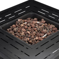 Patio Heater Firepit Outdoor Gas Fire Pit With Lava Rock & Cover