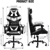 Executive Office Chair High Back Gaming Chair Swivel Computer Desk Seat White