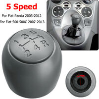 Grey 5 Speed Gear Shift Knob Head Shifter Hand Ball For Fiat 500 500c 2007-2013 /Panda 2003-2012