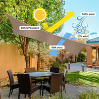 3X3M Garden Sun Shade Sail Waterproof Canopy Sunscreen Patio Awning Cover Beige