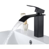 CECIPA NOIR Robinet de Lavabo en Cascade Mitigeur en Laiton pour Salle de Bain Design Moderne