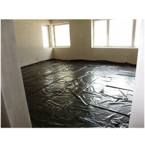 Film plastique d'étanchéité sous-dalle en polyéthylène noir Ecobud200, 4x25m 50µm