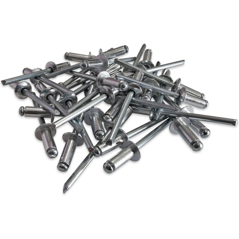 RIVETS ECLATEURS ALUMINIUM TIGE ACIER TETE LARGE 4.8 x 20