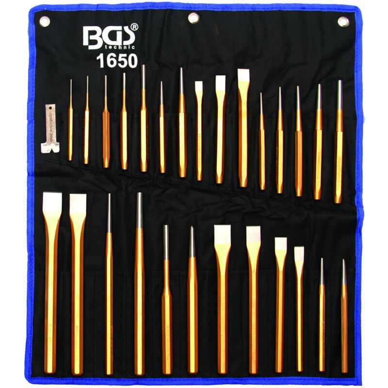 Jeu De 15 Chasses Et Burins BGS 1641 - Poignée Ergonomique - Acier Chrome-molybdène - 2