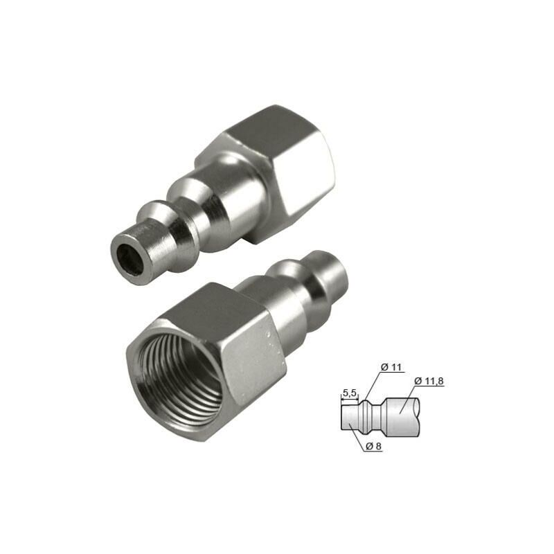 Accessoire de compresseur pneumatique BGS Technic embout filetage 3/8 npt  male lot de 2 pieces, france, us, 